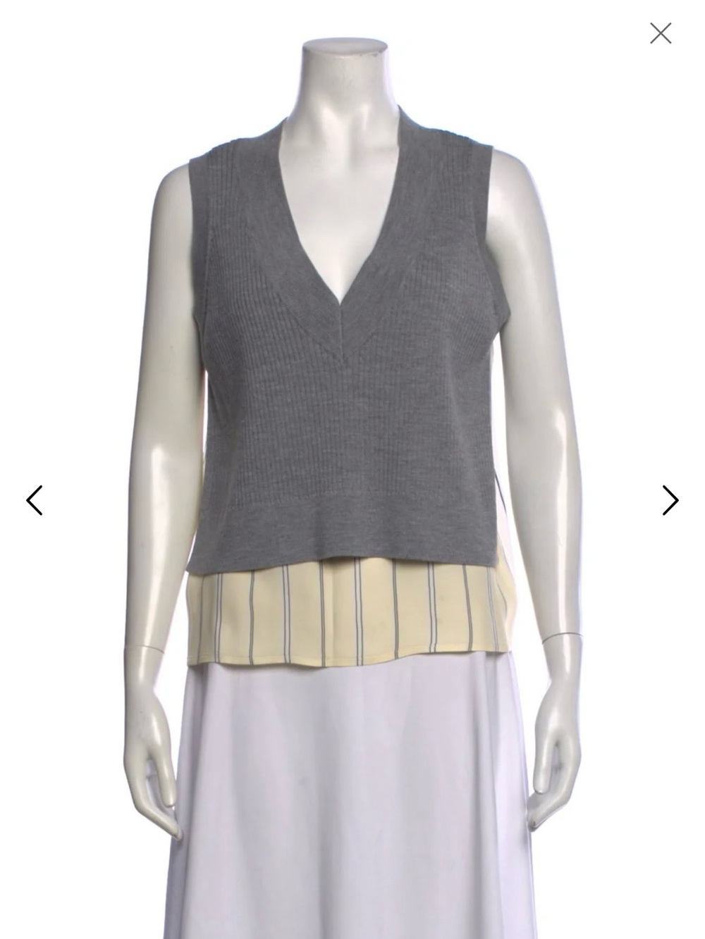 3.1 Philip Lim grey sweater vest with silk back